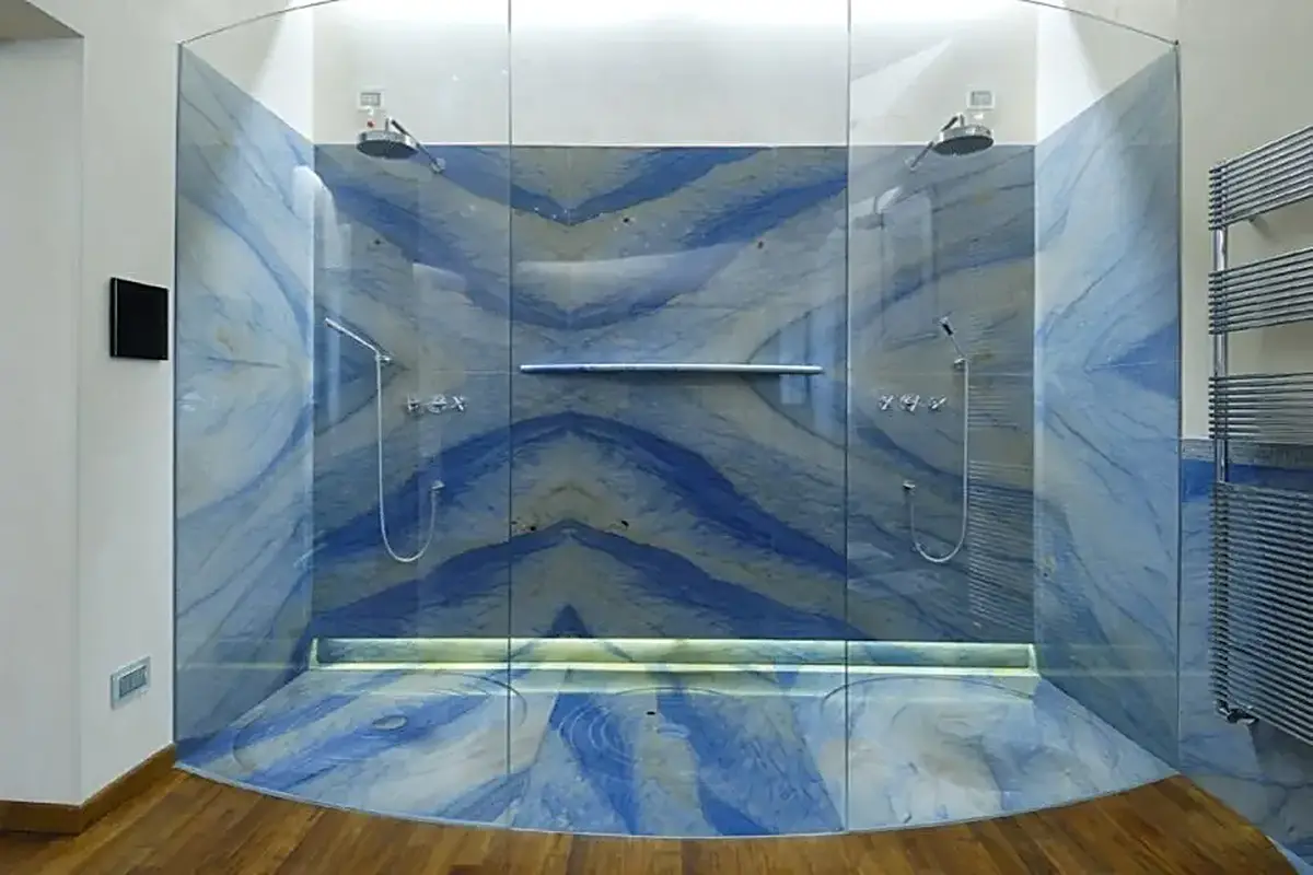 Azul Macaúbas кварцит, поверхность плиты – Marmi di Carrara – синий, антрацитовый (27)