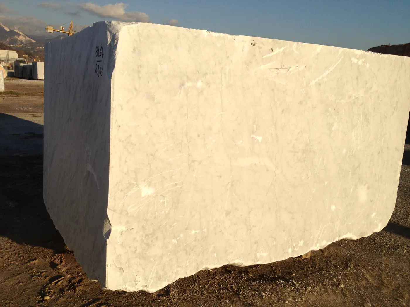 Bianco Carrara marmo, superficie di lastra – Marmi di Carrara – avorio, nero (39)
