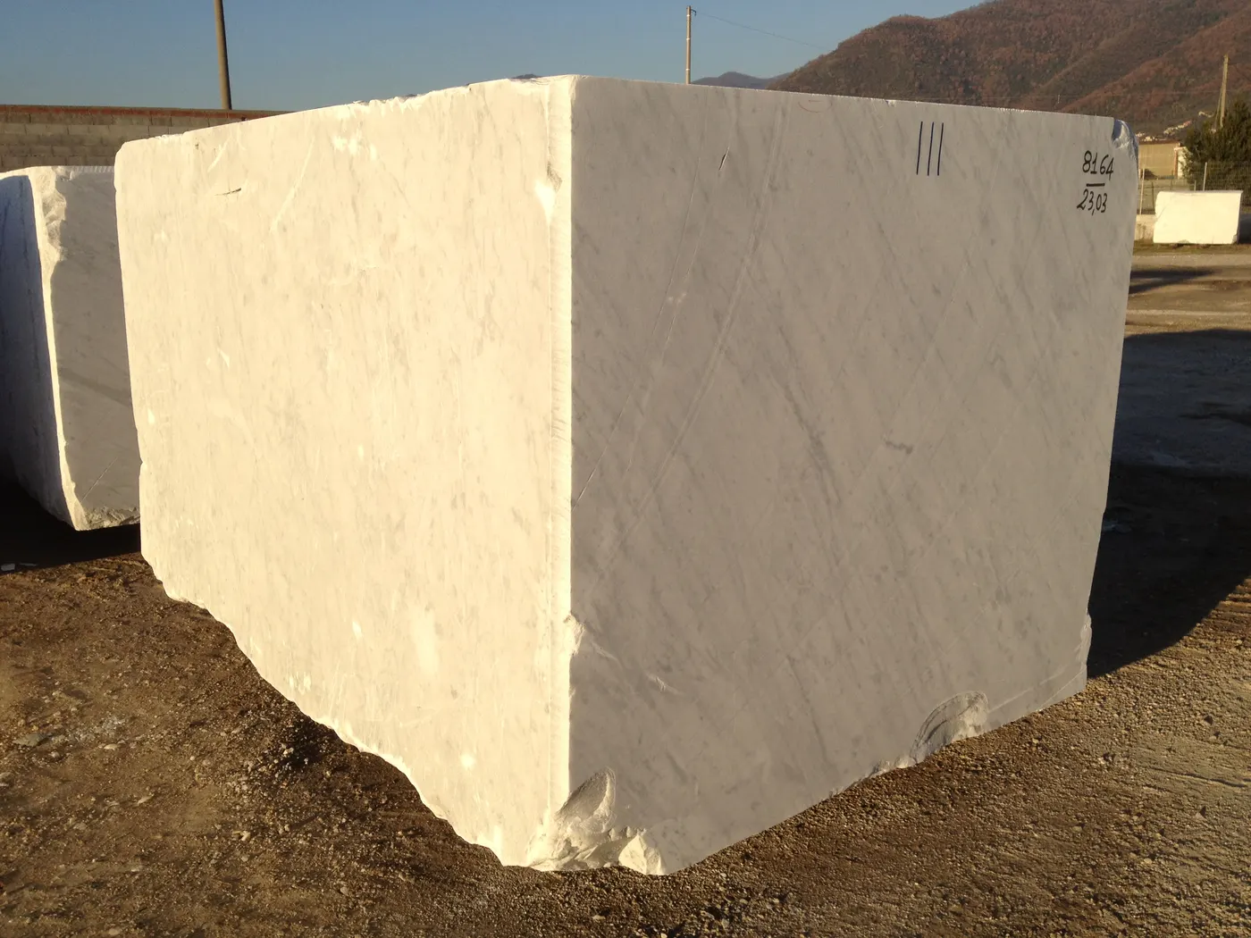 Bianco Carrara marmo, superficie di lastra – Marmi di Carrara – grigio, marrone (41)