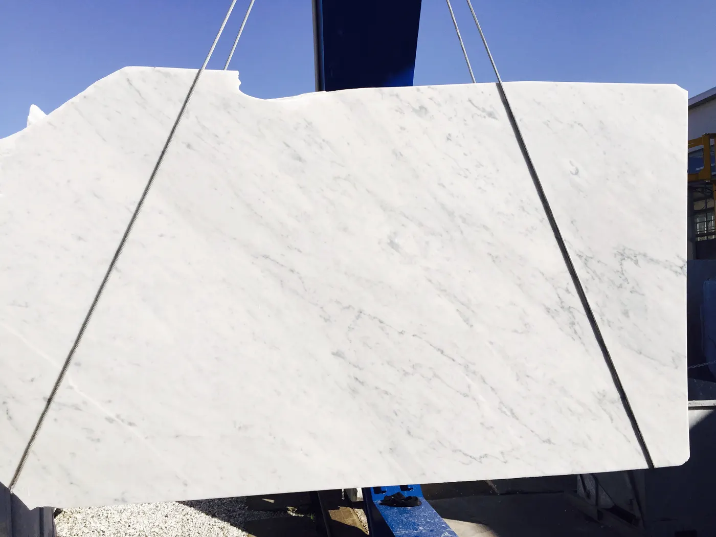 Bianco Carrara C marble slab surface – Marmi di Carrara – white, blue (37)