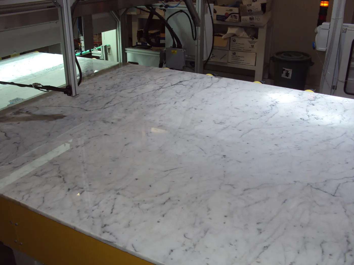 Bianco Carrara C marble slab surface – Marmi di Carrara – grey, black (59)