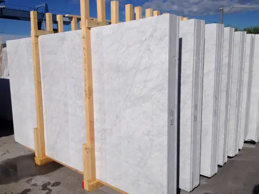 Bianco Carrara CD marble slab surface – Marmi di Carrara – light grey, green (43)