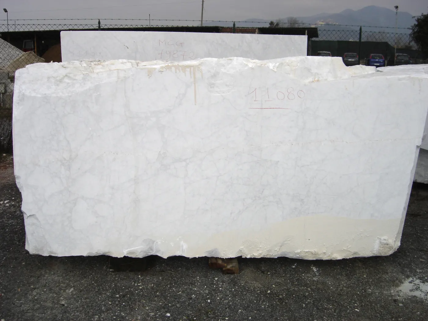 Bianco Gioia mármol, bloque de cantera – Marmi di Carrara – marfil, gris claro (59)