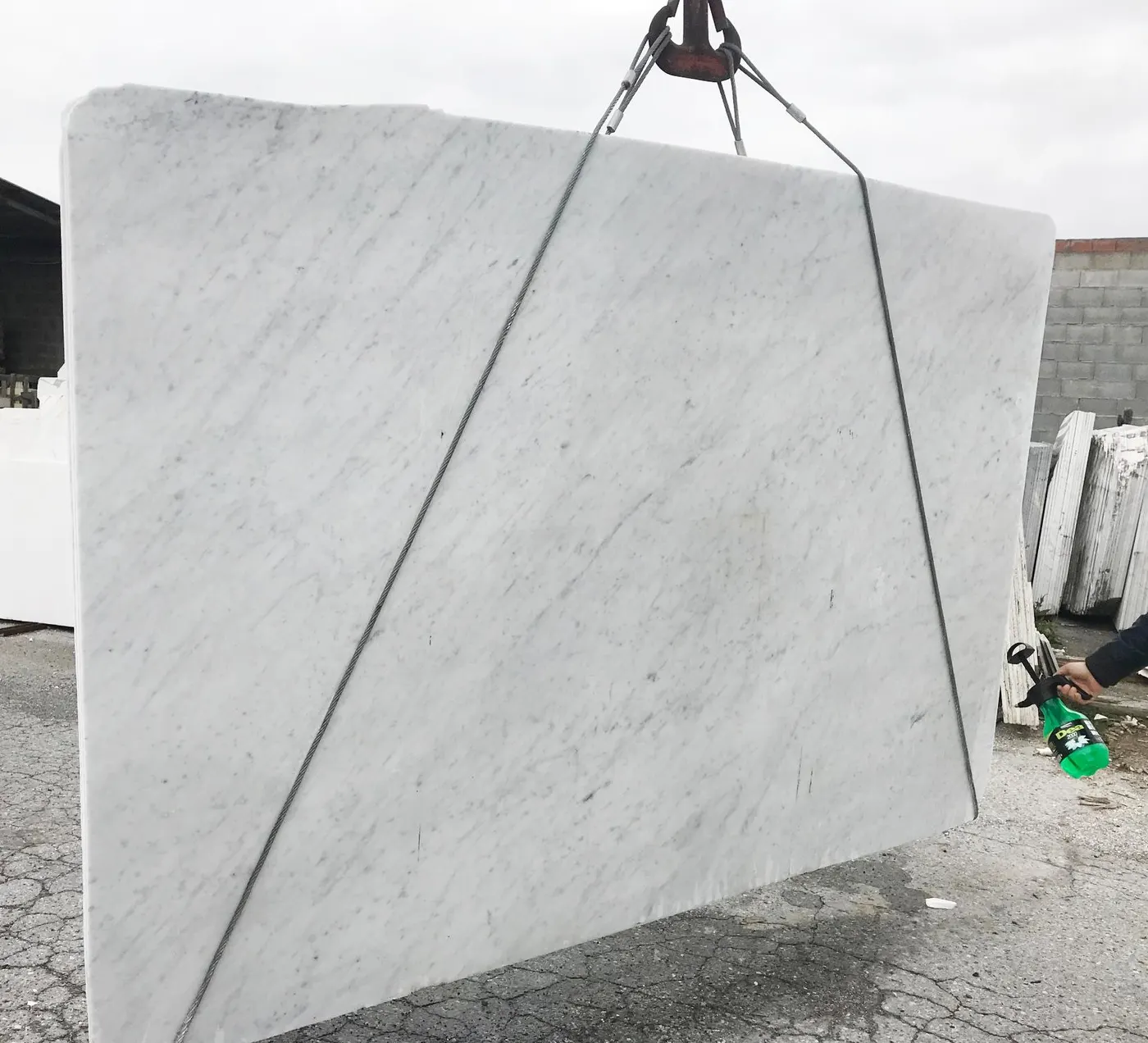 Bianco Gioia marble slab surface – Marmi di Carrara – light grey, grey (67)