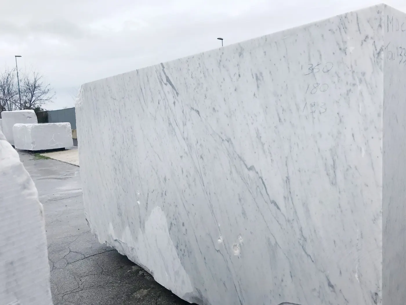 Bianco Gioia marble slab surface – Marmi di Carrara – light grey, white (79)