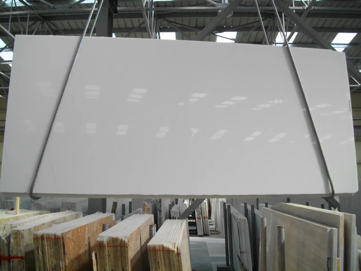 Bianco Thassos marmo, superficie di lastra – Marmi di Carrara – grigio chiaro, antracite (2)