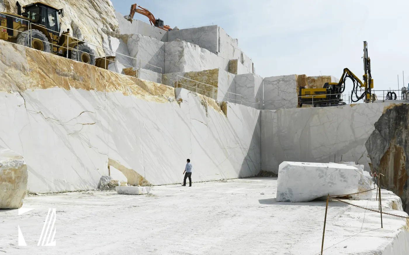 Calacatta Marmor, Steinbruchansicht – Marmi di Carrara – weiß, elfenbein (22)