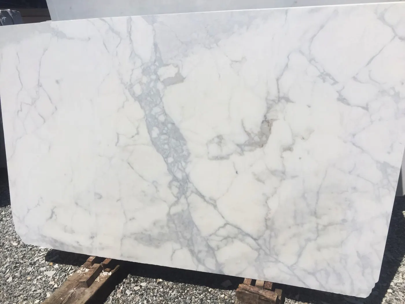 Calacatta Marmor, Plattenoberfläche – Marmi di Carrara – elfenbein, grau (30)