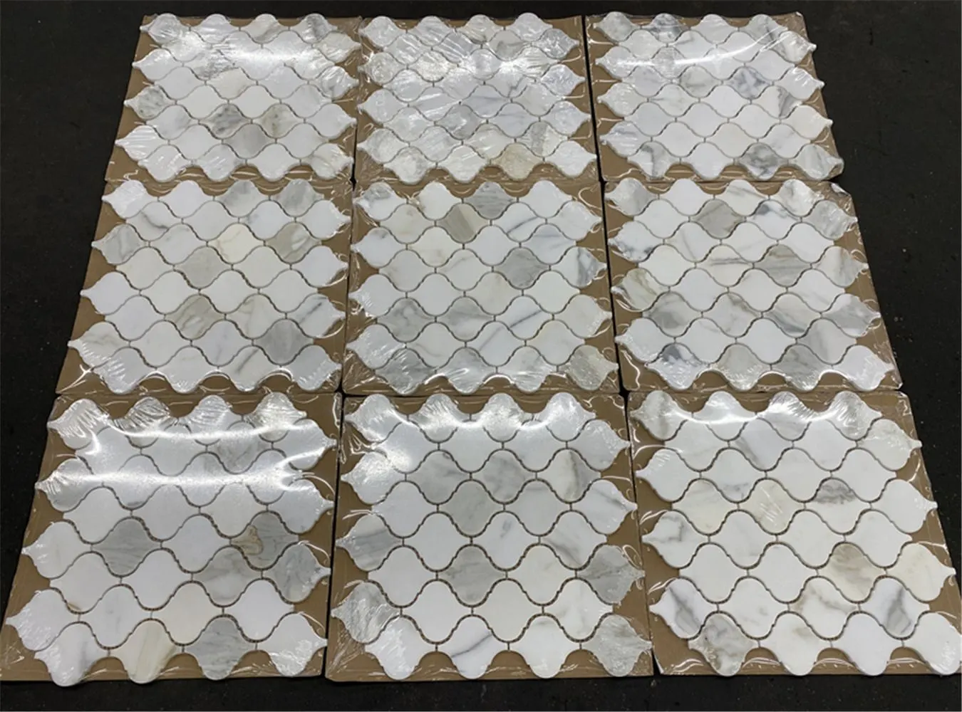 Calacatta Gold Marmor, Mosaik – Marmi di Carrara – hellgrau, grau (73)