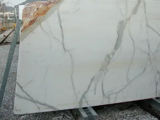 Calacatta Oro Marmor, Plattenoberfläche – Marmi di Carrara – hellgrau, grau (44)