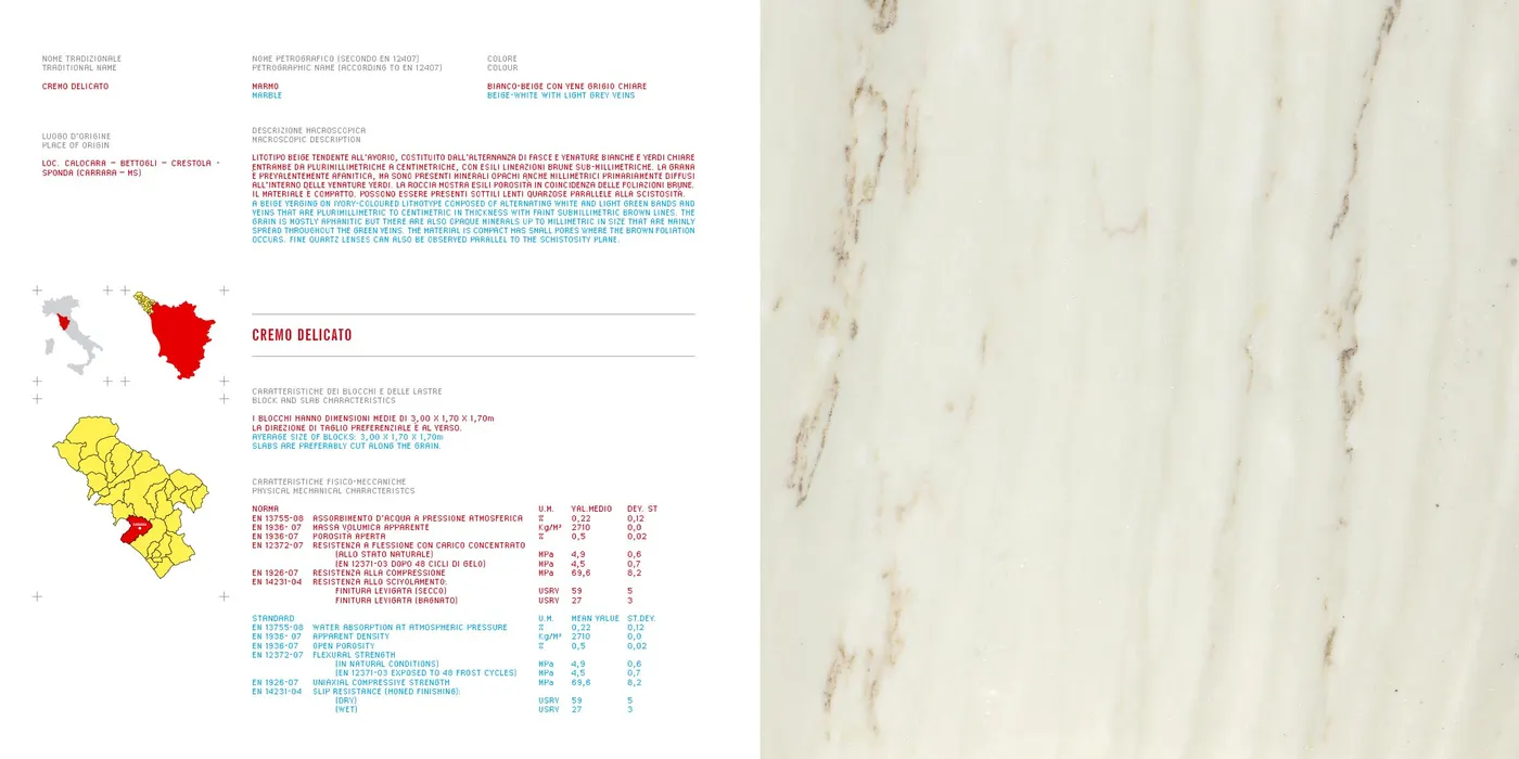 Cremo Delicato Marmor, Plattenoberfläche – Marmi di Carrara – weiß, elfenbein (9)