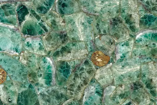Emerald Fluorite marble slab surface – Marmi di Carrara – green, grey (1)