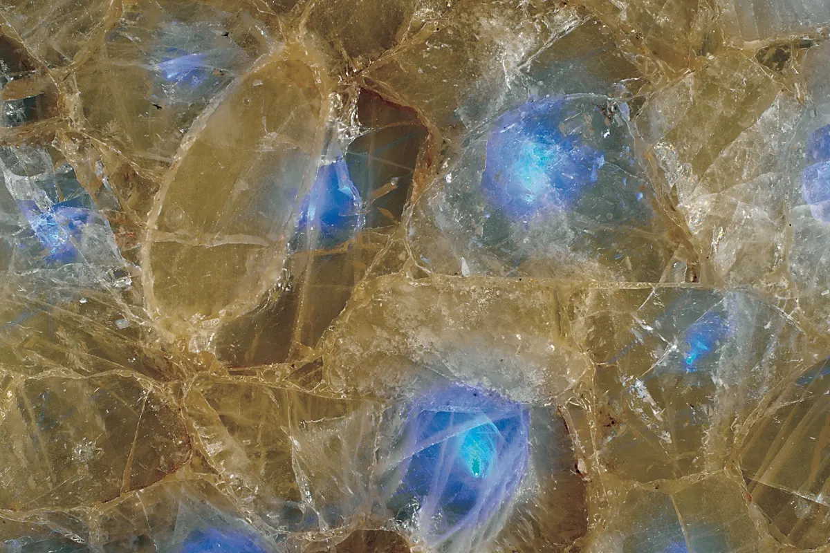 Fiber Optic Quartz Blue marble slab surface – Marmi di Carrara – grey, green (1)