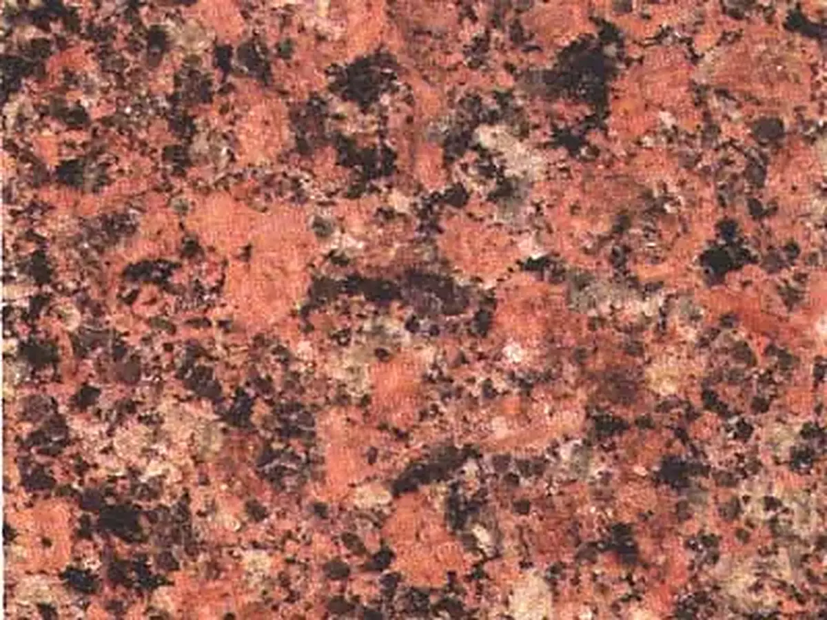G 3583 granit, échantillon poli – Marmi di Carrara – doré, rouge rouille (1)