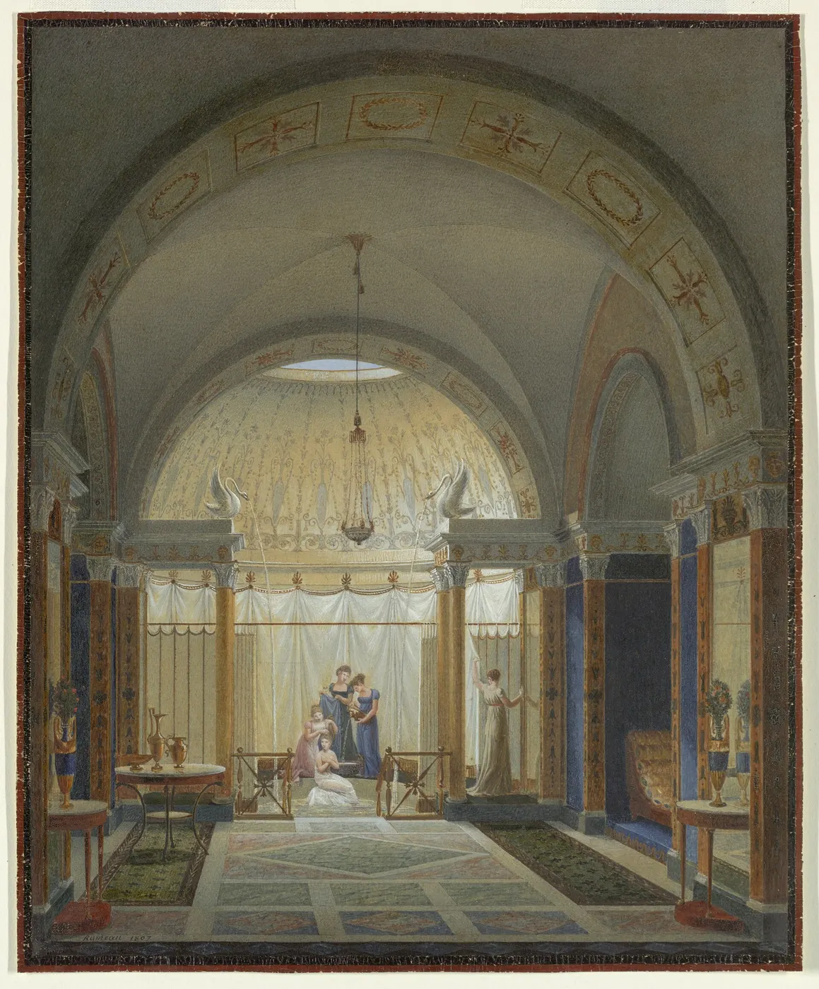 Bagno: Drawing, Bathroom and Boudoir Interior, 1807 (CH 18794675-2)