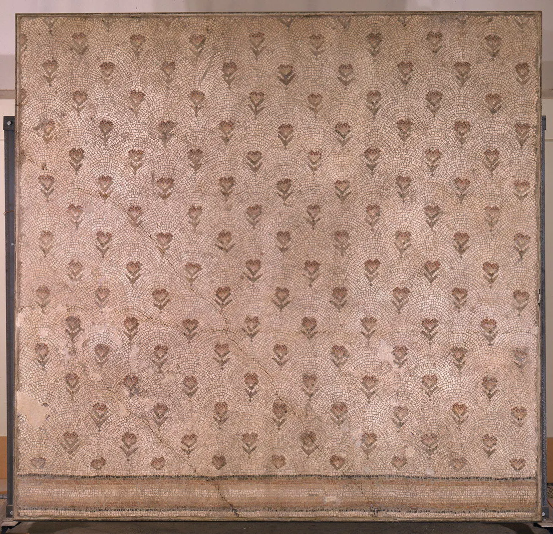 Bathroom: Section of a Marble Mosaic Bathhouse Floor MET temp40185before