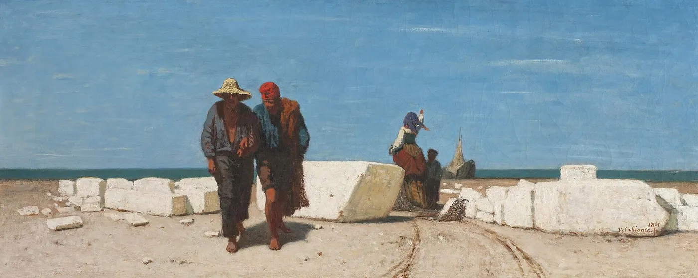 Quarry block: Marble blocks in Carrara (1861), by Vincenzo Cabianca