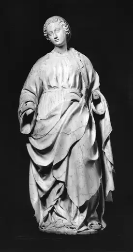 Détail de surface: Antonello Gaggini - Female Saint - Walters 27543