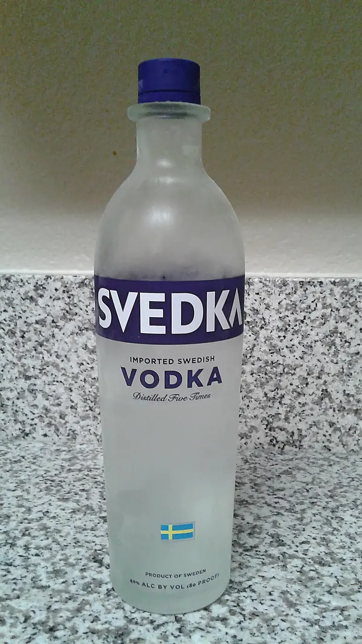 Dettaglio di superficie: Unflavored Svedka Vodka