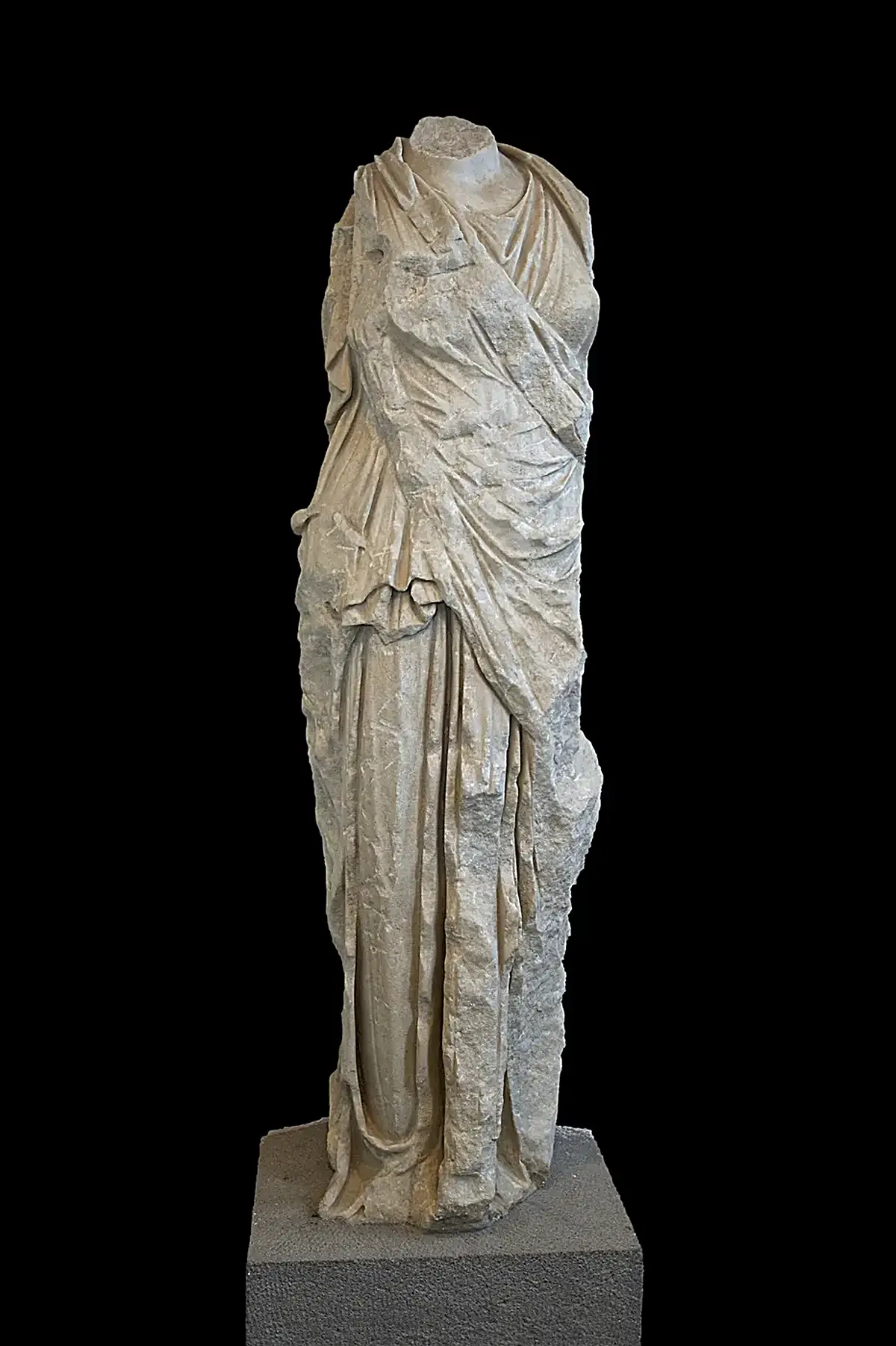 Surface detail: Statue women marble rhodes