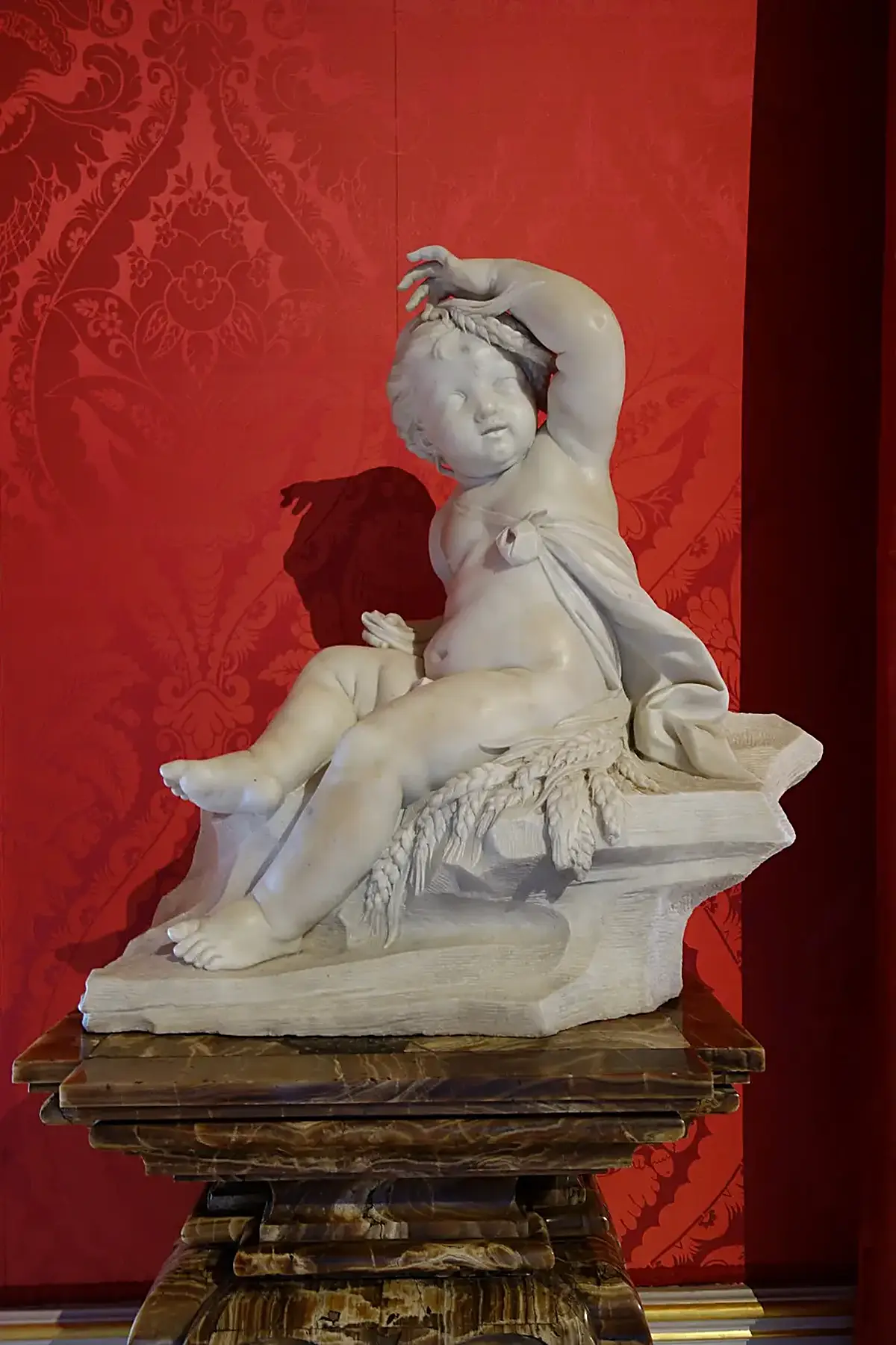 Oberflächendetail: Summer, by Camillo Rusconi, c. 1700, marble, on pedestal by Morel & Seddon, c. 1700, limes