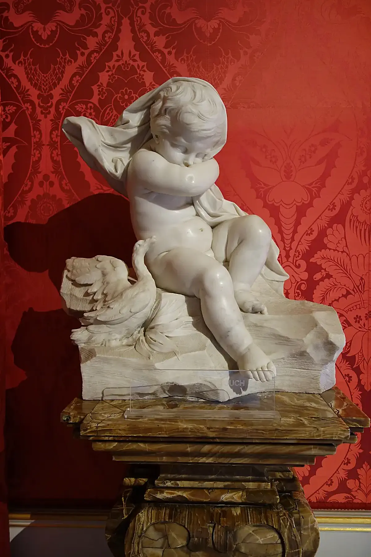 Surface detail: Winter, by Camillo Rusconi, c. 1700, marble, on pedestal by Morel & Seddon, c. 1700, limes