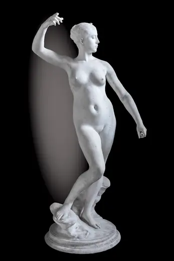 Detalle de superficie: Augustins - Diane - marble - Alexandre Falguière RA 959