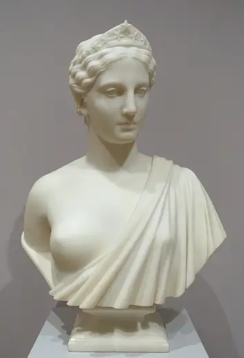 Detalle de superficie: America by Hiram Powers, 1854, marble - Fogg Art Museum, Harvard University - DSC01236