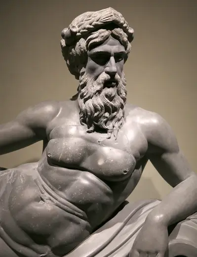 Detalle de superficie: Nilo cesarini, dalla coll. cesarini, 90-110 dc ca, in basanite (testa moderna e integrazio