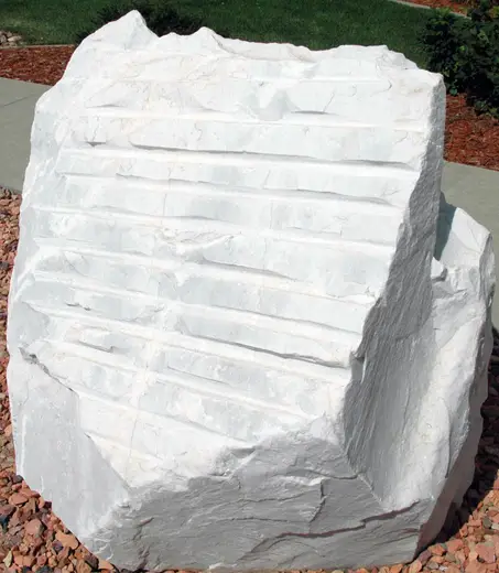 Surface detail: White calcitic marble (Yule Marble, Middle Miocene, 12 Ma; Marble, Gunnison County, Colora