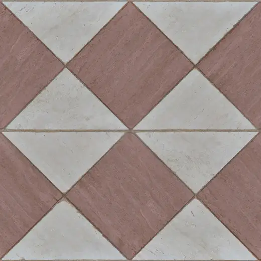 Flooring: Pale rose red white marble diagonal diamond checkered pattern seamless tile floor paving t