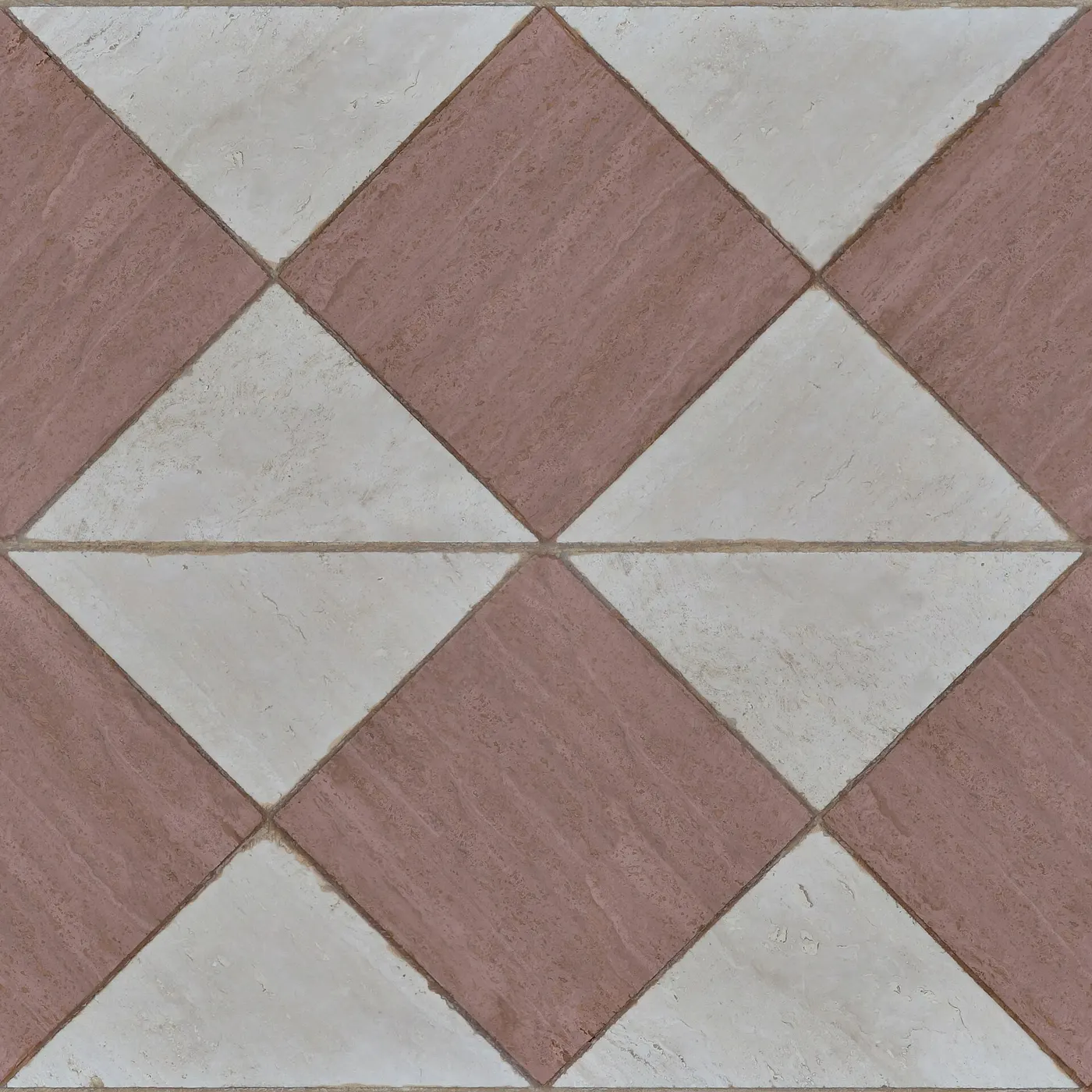 Пол: Pale rose red white marble diagonal diamond checkered pattern seamless tile floor paving t