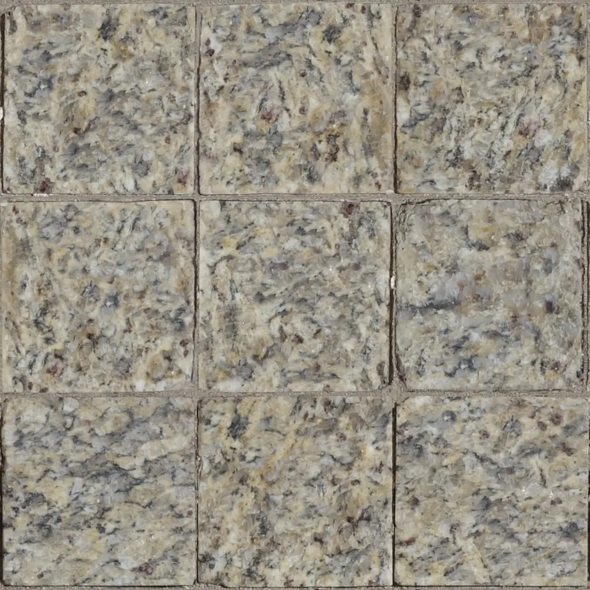 Fußboden: Cream tan rippled speckled travertine square cobblestone ground floor pattern tile texture