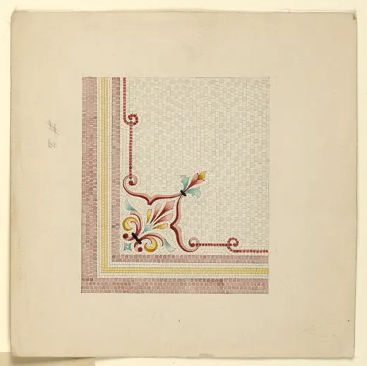 Flooring: Drawing, Corner Design for Mosaic Floor, ca. 1900 (CH 18802271)