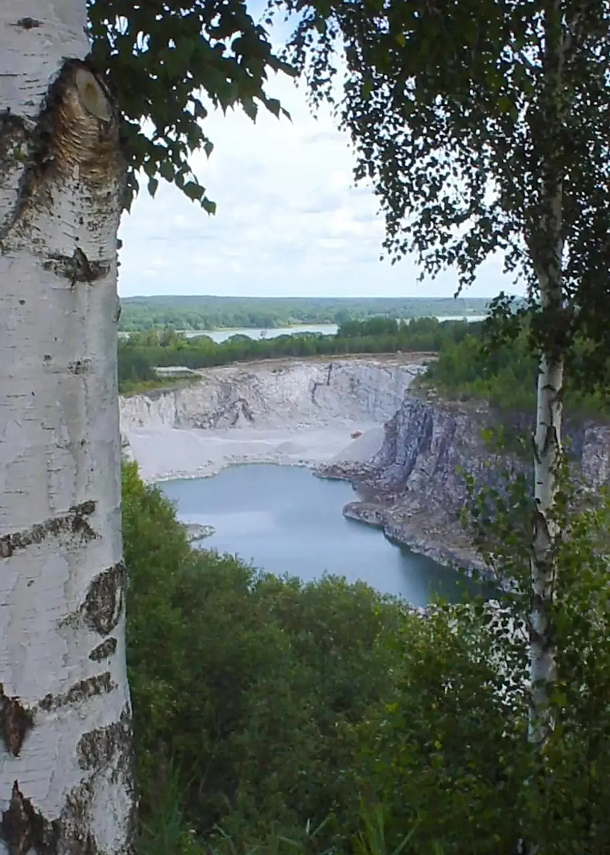 Quarry view: Limestone quarry landscape