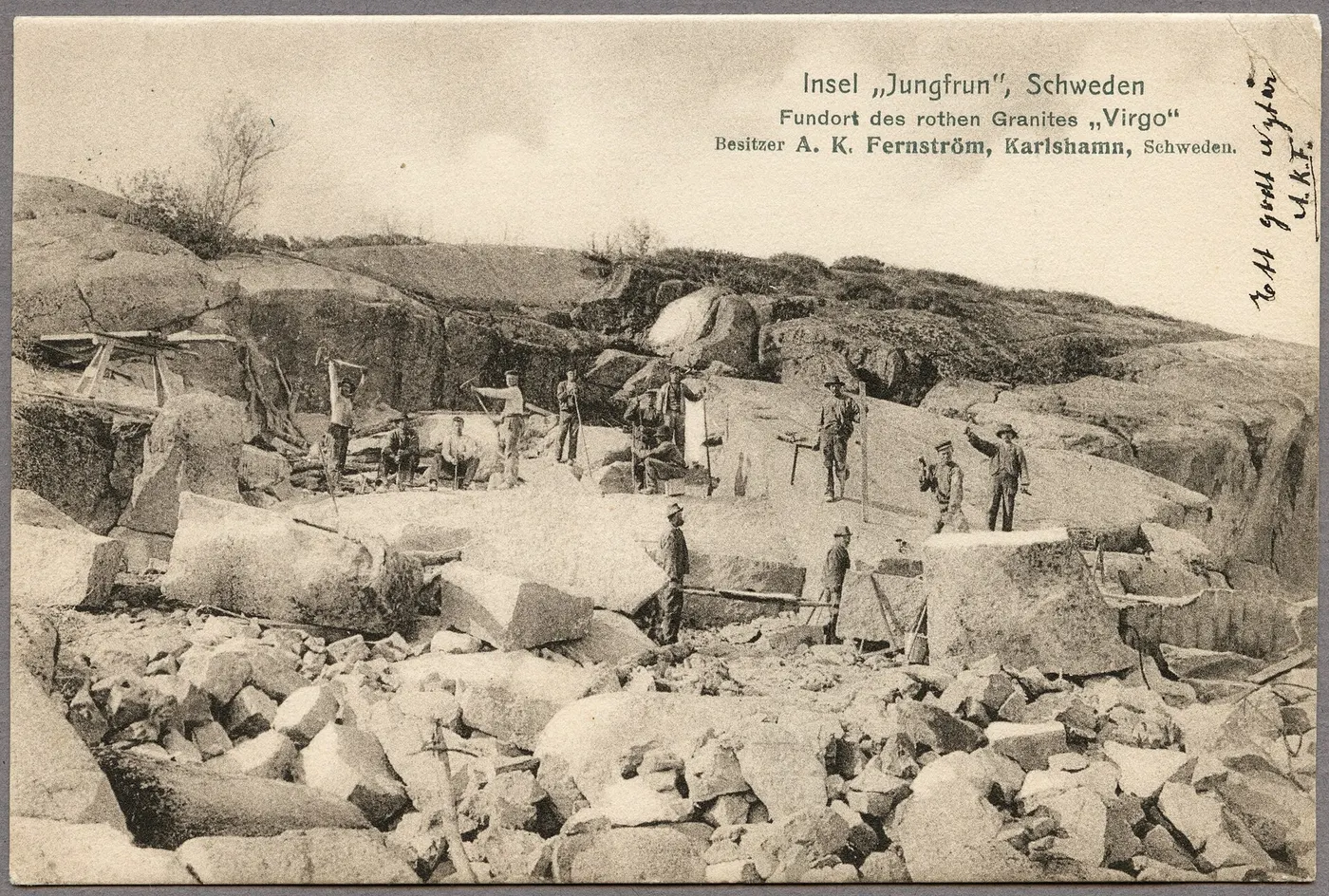 Veduta di cava: Granite quarry Blå Jungfrun
