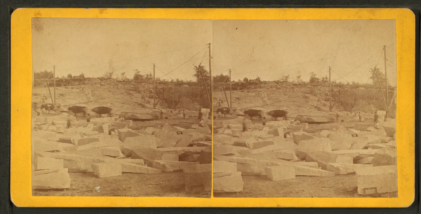 Veduta di cava: Hallowell granite quarry, by Morse & Simmons