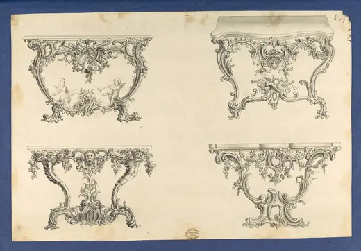 Slab surface: Frames for Marble Slabs, in Chippendale Drawings, Vol. I MET DP104173
