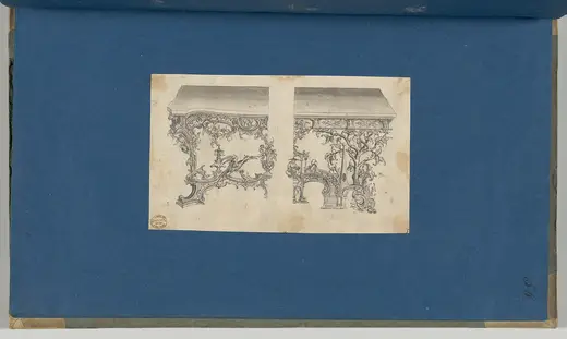 Поверхность плиты: Frames for Marble Slabs, in Chippendale Drawings, Vol. I MET DP-14278-051