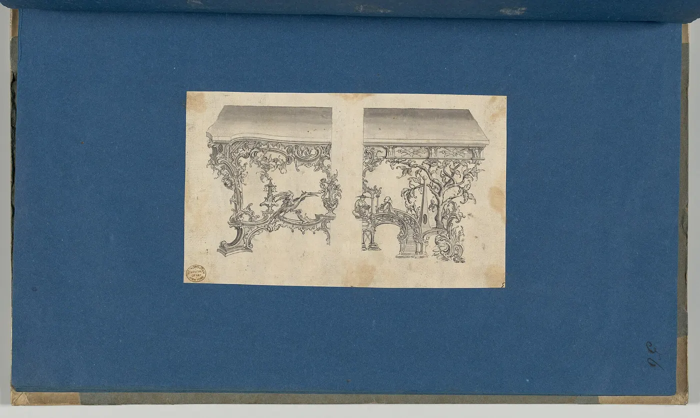 Slab surface: Frames for Marble Slabs, in Chippendale Drawings, Vol. I MET DP-14278-051