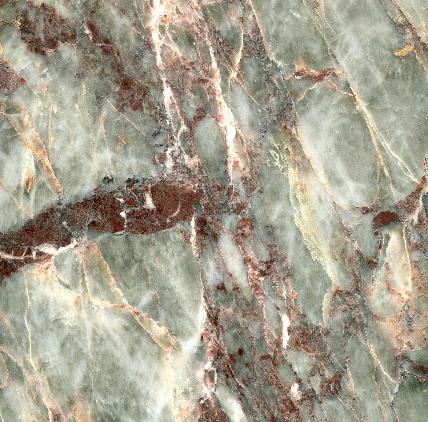 Surface de dalle: Salome Marble (Supren Marble) (brecciated marble, metamorphosed during the Cimmeride Oroge