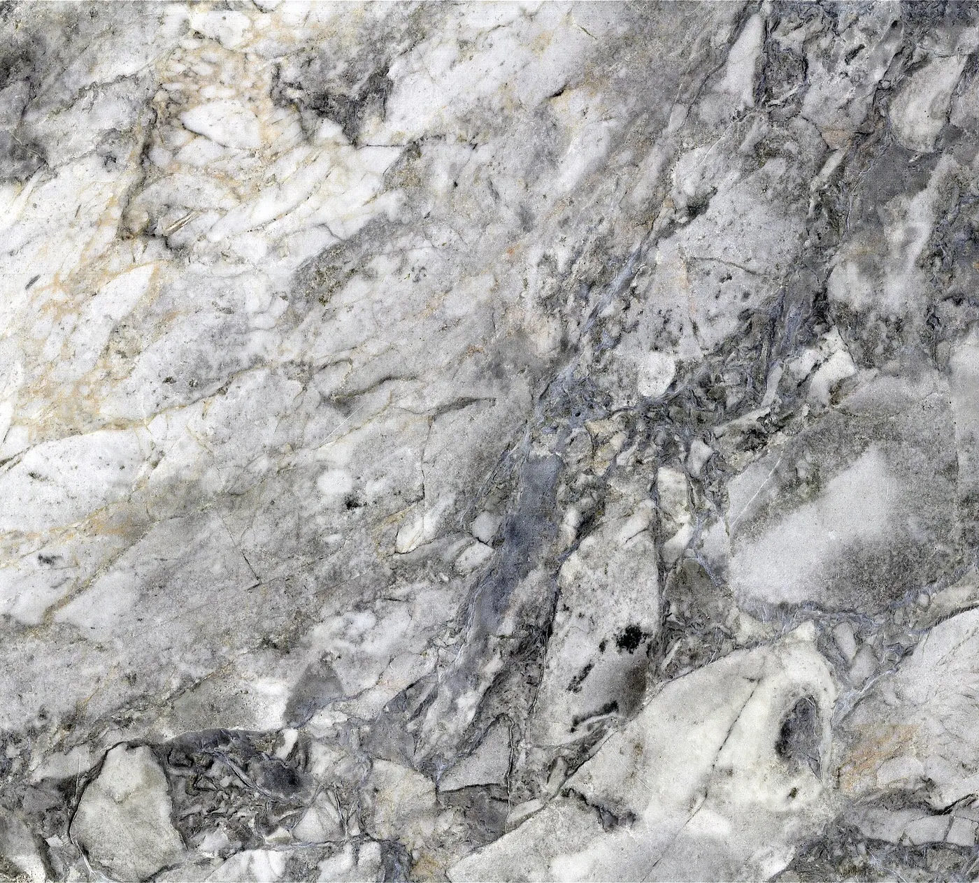 Superficie de losa: Vermont White Marble (Shelburne Formation, Pennsylvanian metamorphism of Ordovician limest