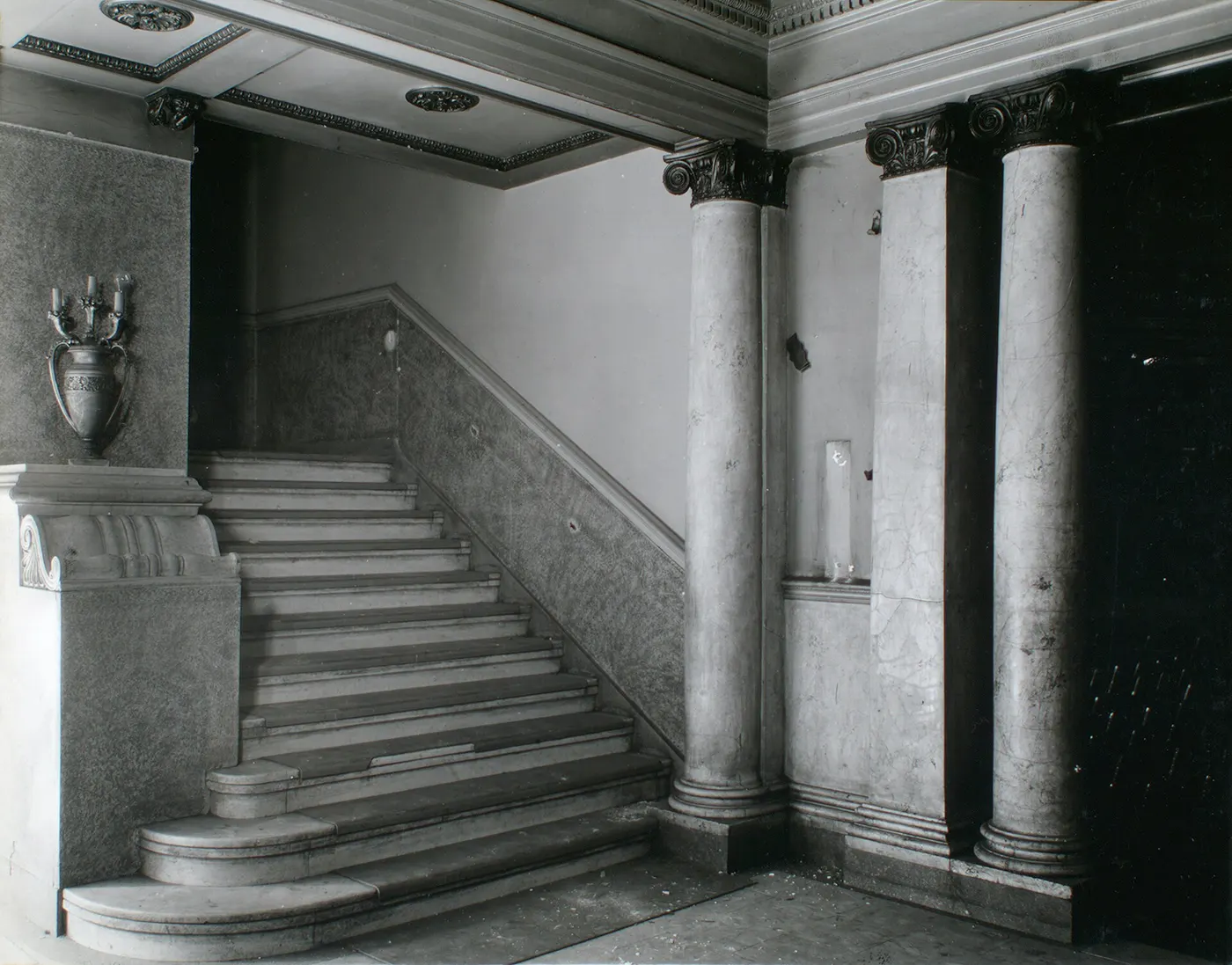 Slab surface: Fifth Avenue theatre interior- 28th Street lobby, 1185 Broadway, Manhattan (NYPL b13668355