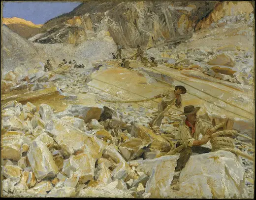 Superficie di lastra: Bringing Down Marble from the Quarries to Carrara MET DT5584