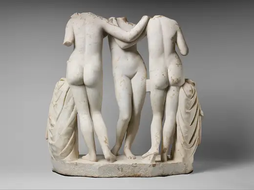 Superficie di lastra: Marble Statue Group of the Three Graces MET DP222665