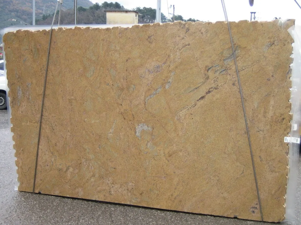 Giallo Arandis мрамор, поверхность плиты – Marmi di Carrara – золотистый, серый (2)