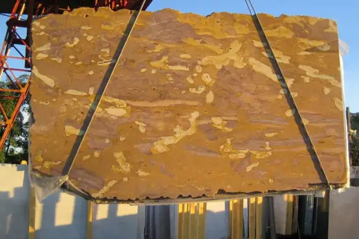 Jurassik Gold marble slab surface – Marmi di Carrara – gold, brown (2)