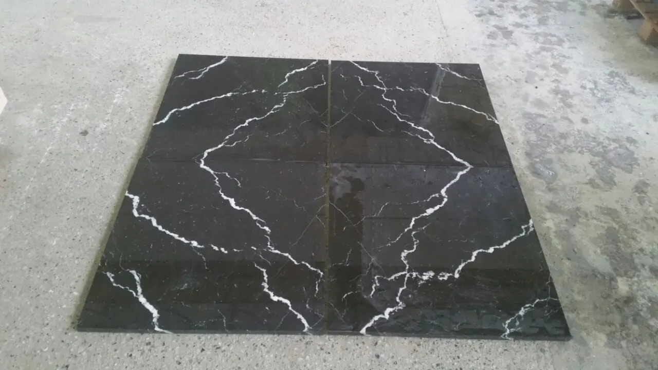 Nero Marquina marble slab surface – Marmi di Carrara – light grey, charcoal (7)