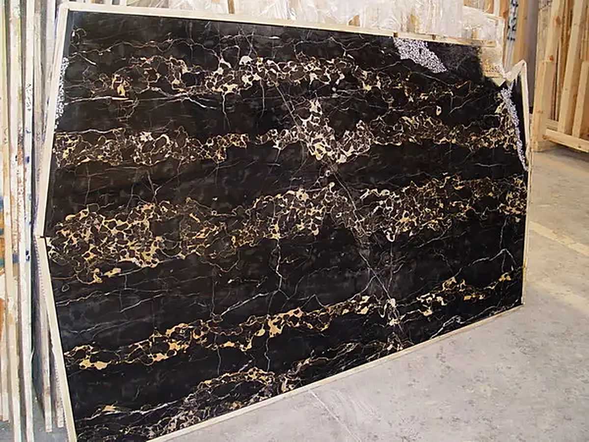 Portoro marble slab surface – Marmi di Carrara – charcoal, black (48)