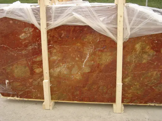 Rosso Damasco marble slab surface – Marmi di Carrara – rust red, ivory (18)